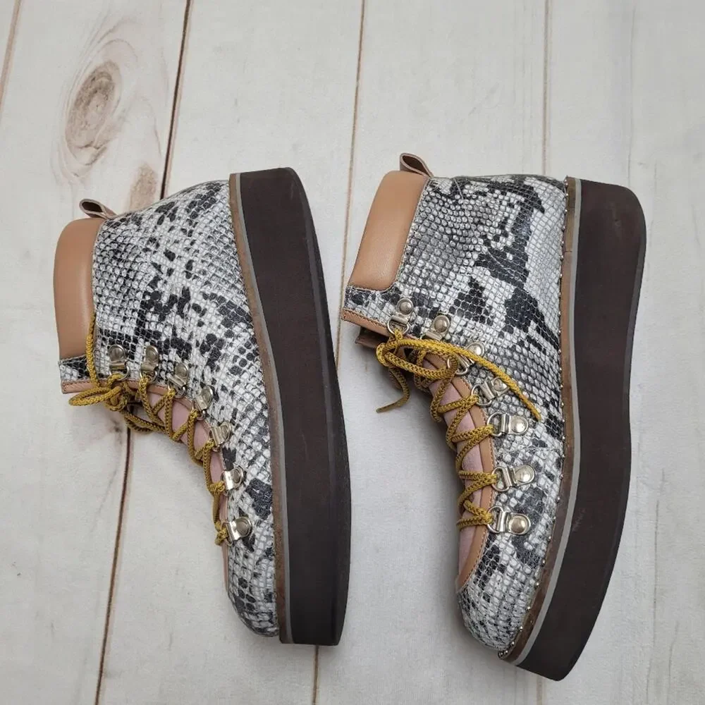 Free People Durango snake snakeskin leather hiker boots platform bohemian boho